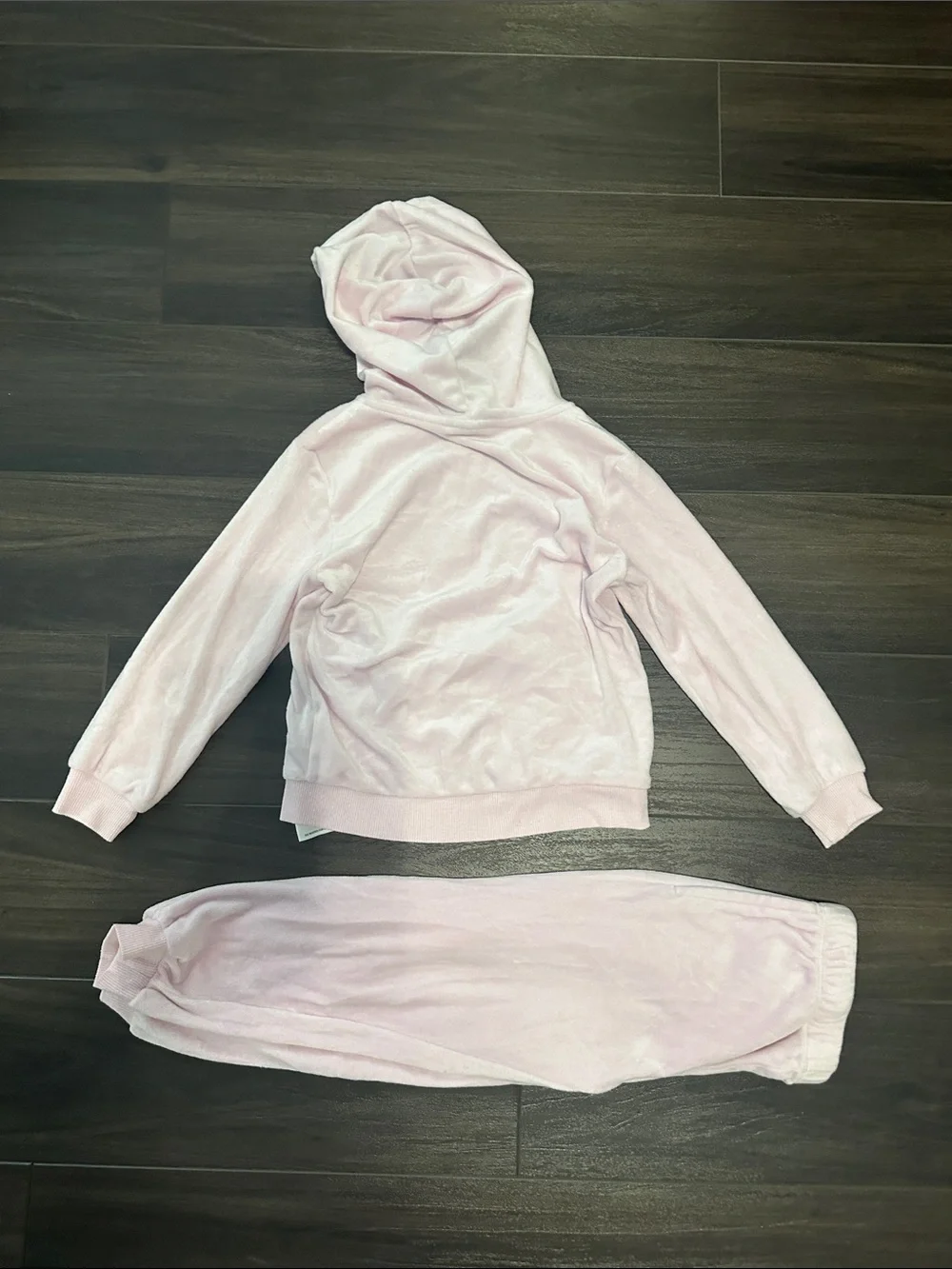 New Balance 2pc Zip Up Pink Velour Jog Set - 4T